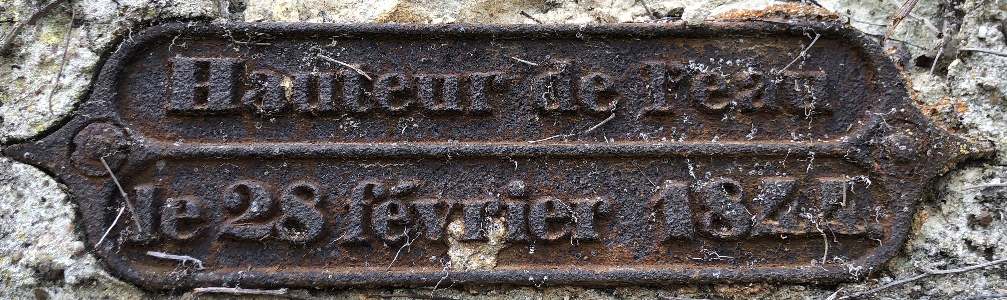 Plaque de crue 1844