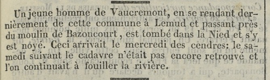 Noyade près du moulin