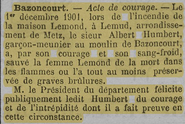 Albert Humbert Heroism