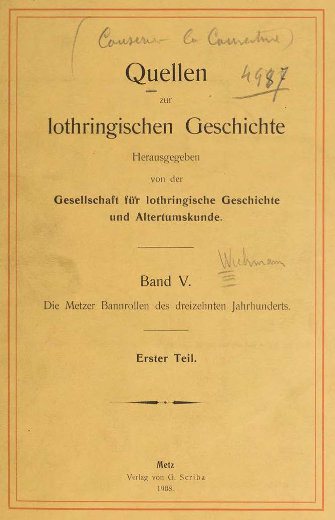 Lothringischen geschichte - Erster Teil